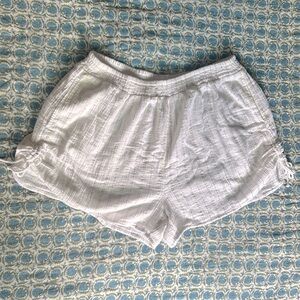 Aerie white/gold beach-lounge shorts